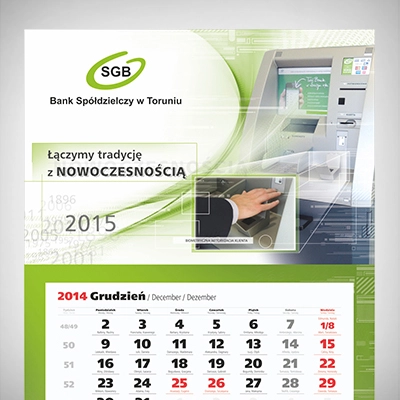 Kalendarz Trojdzielny Bankspoldzielczy2015